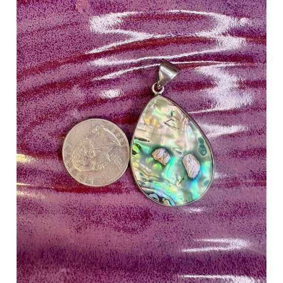 18kgp Abalone Shell Large Pendant double sided - Picture 6 of 8